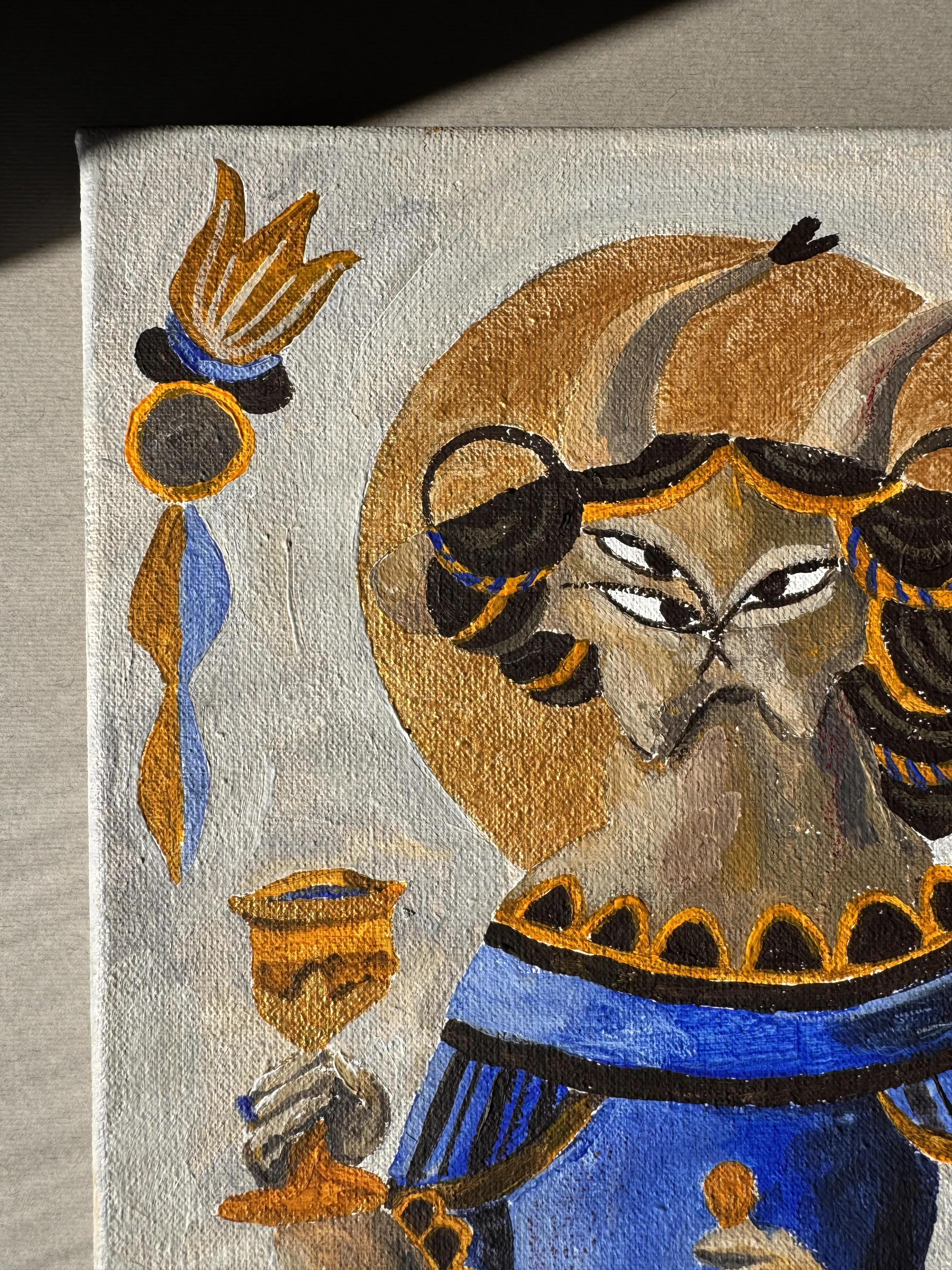 Зображення "Царися" від Марта Лешак, розмір: 20x25, матеріали: акрил, полотно, медіум: Живопис, місто: Львів, серія: Святі Рисі, ціна: $150 Фото 2 з 4.