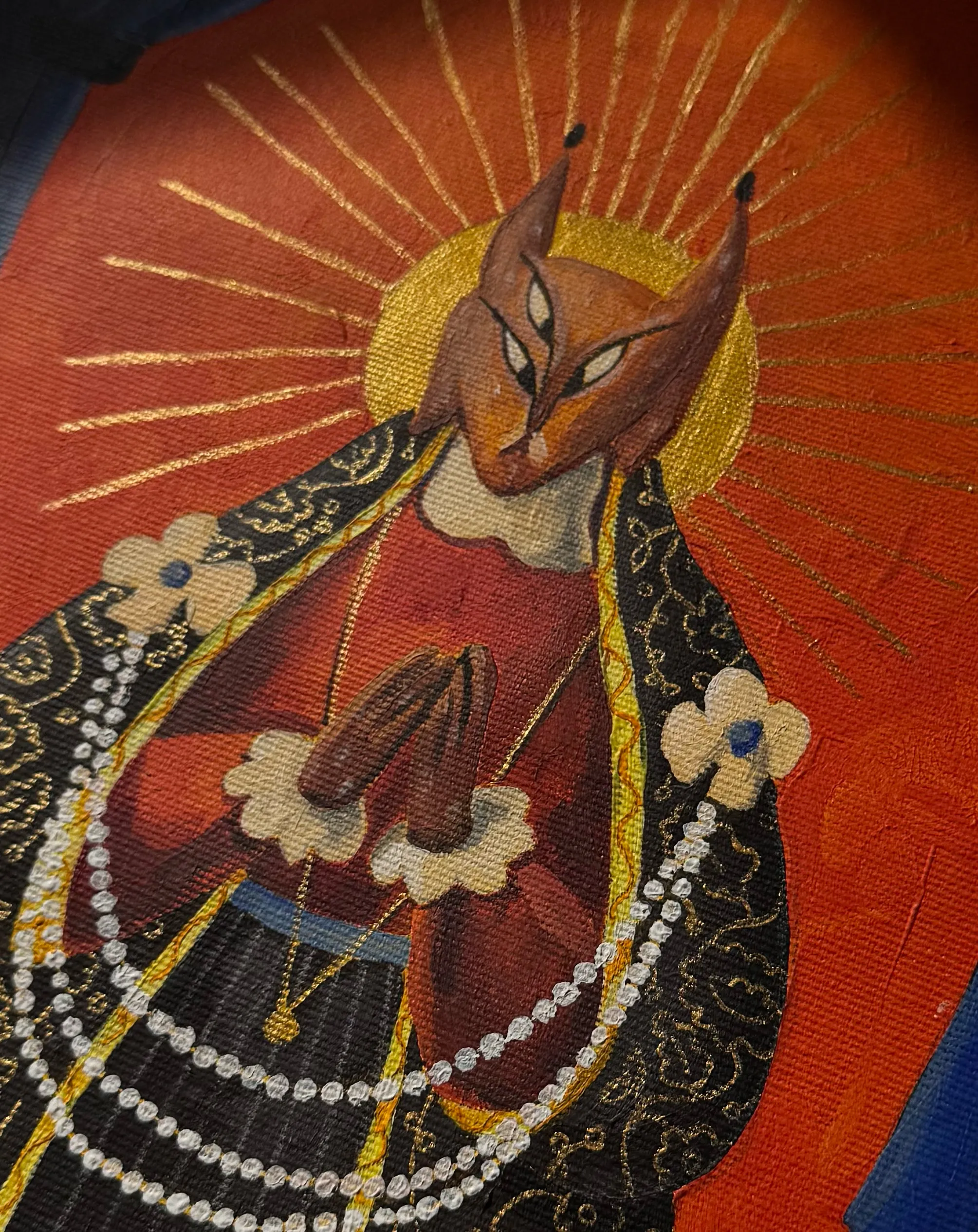 Зображення "без назви" від Марта Лешак, розмір: 20x25cm, матеріали: акрил, полотно, медіум: Живопис, місто: Львів, серія: Святі Рисі, ціна: $130 Фото 3 з 3.