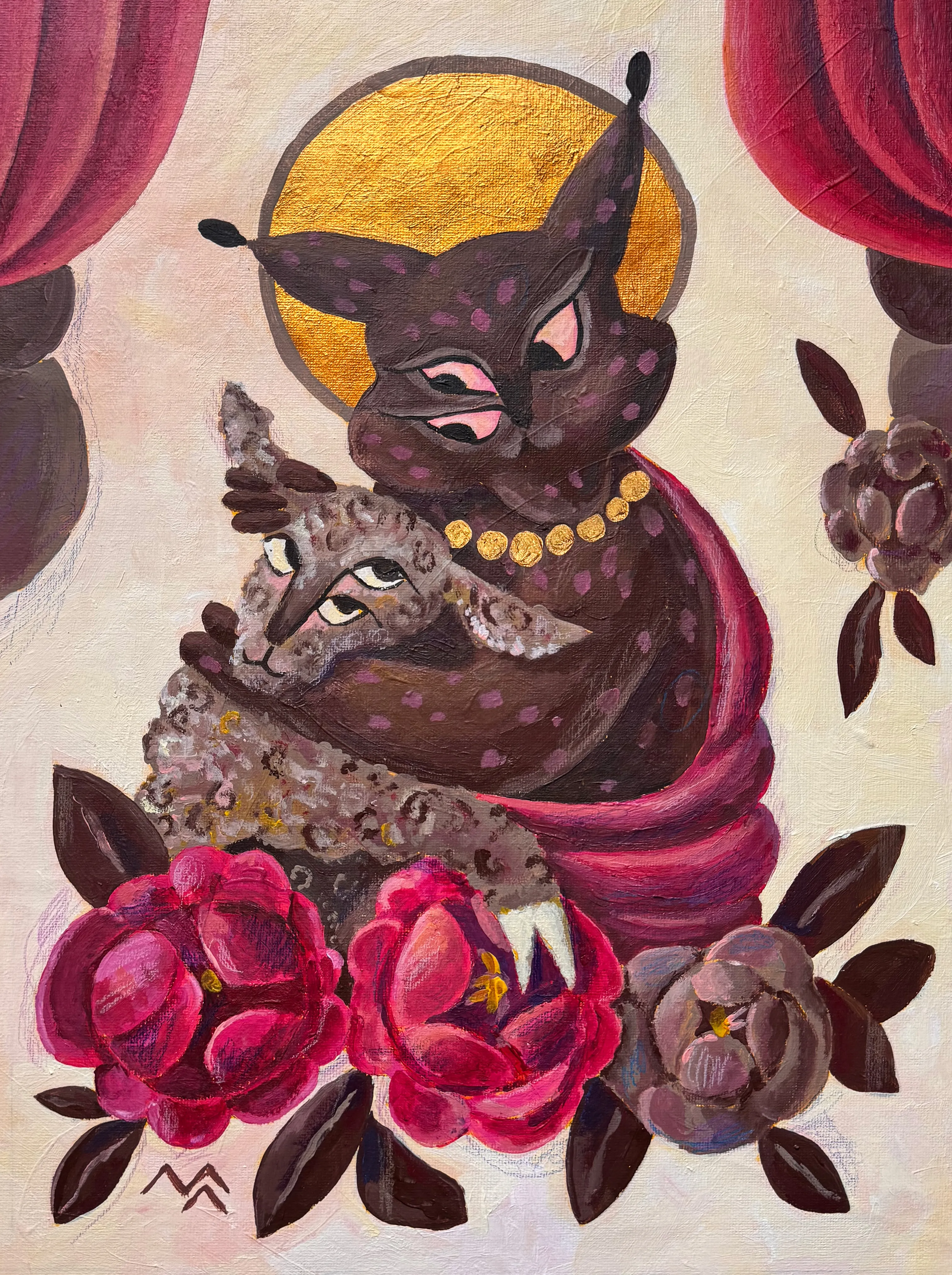 Зображення "пРисьтуп любові" від Марта Лешак, розмір: 30x40cm, матеріали: акрил, полотно, медіум: Живопис, місто: Львів, серія: Святі Рисі, ціна: $350