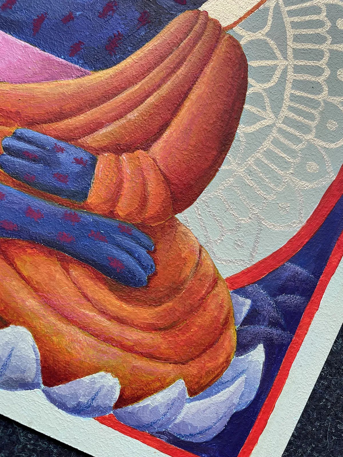 Зображення "рись буддись" від Марта Лешак, розмір: 30x30, матеріали: акрил, картон, медіум: Живопис, місто: львів, серія: Святі Рисі, ціна: $200 Фото 3 з 5.
