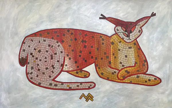 Зображення "мозайкова рись №2" від Марта Лешак, розмір: 145x90cm, матеріали: акрил, пастель, полотно, медіум: Живопис, місто: львів, ціна: $600 Фото 5 з 5.