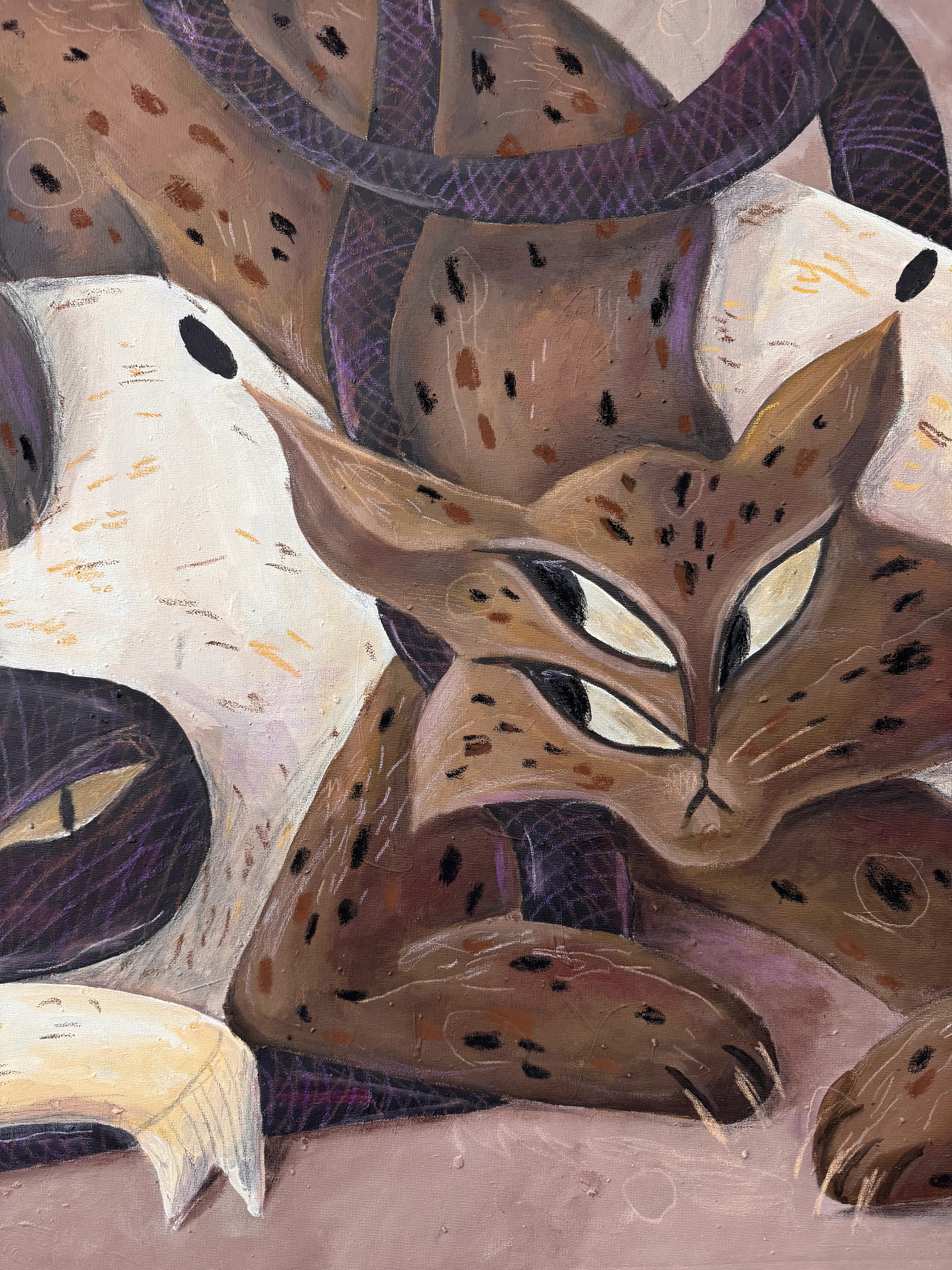 Зображення ""автопортрет"" від Марта Лешак, розмір: 90x140cm, матеріали: акрил, пастель, кольорові олівці, полотно, медіум: Живопис, місто: Львів Фото 5 з 6.