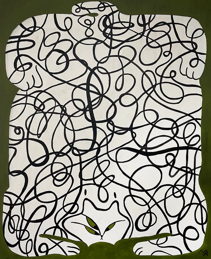 Зображення "Кучерява рись" від Марта Лешак, розмір: 135x100cm, матеріали: акрил, полотно, медіум: Живопис, місто: Львів