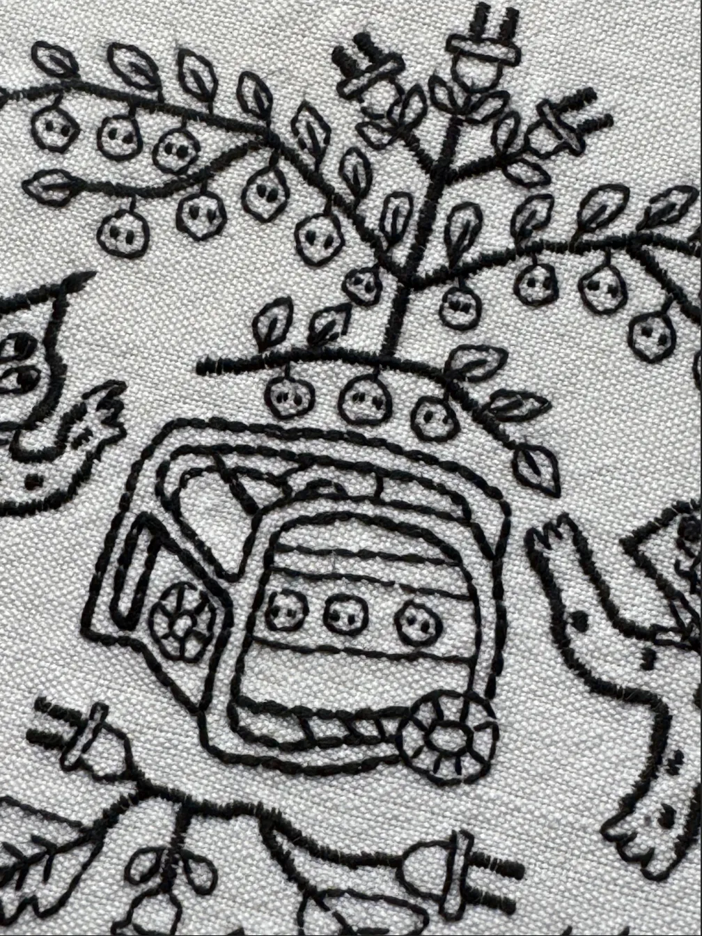 Зображення "Символи добробуту" від Марта Лешак, розмір: 25x25, матеріали: полотно, нитки, медіум: Живопис, ціна: $230 Фото 2 з 5.