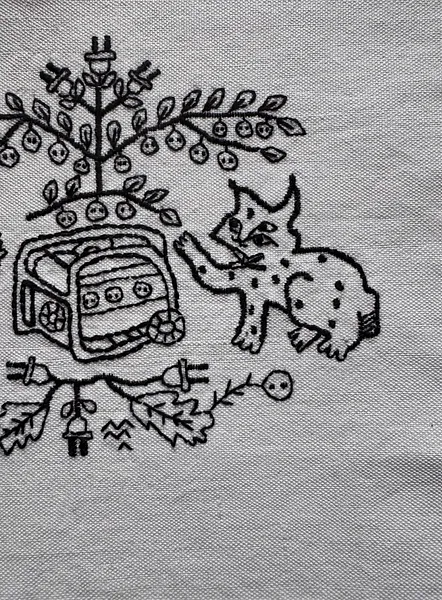 Зображення "Символи добробуту" від Марта Лешак, розмір: 25x25, матеріали: полотно, нитки, медіум: Живопис, ціна: $230 Фото 4 з 5.