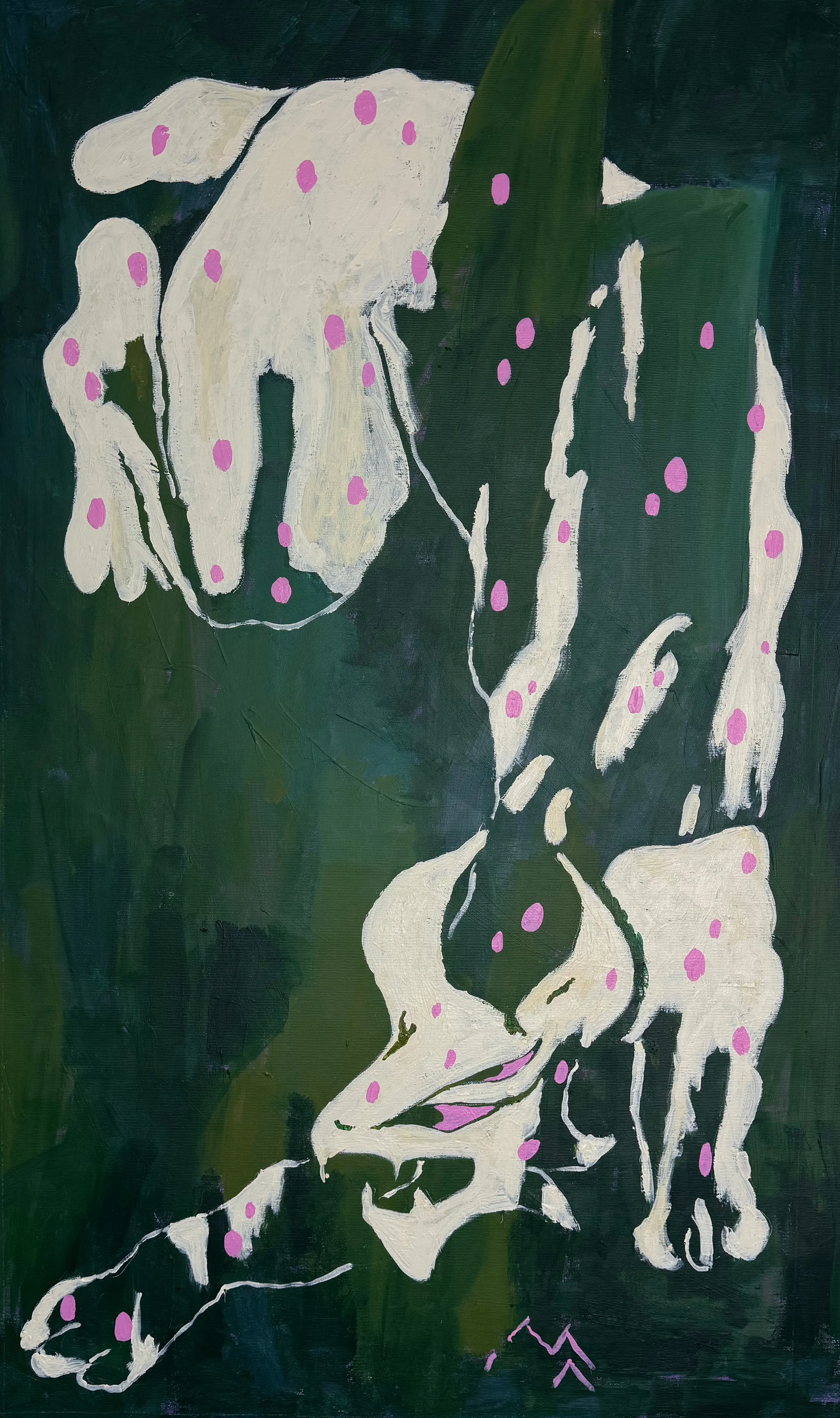 Зображення "в хащах" від Марта Лешак, розмір: 55x95cm, матеріали: акрил, полотно, медіум: Живопис, місто: Львів, серія: Святі Рисі, ціна: $400 Фото 2 з 2.